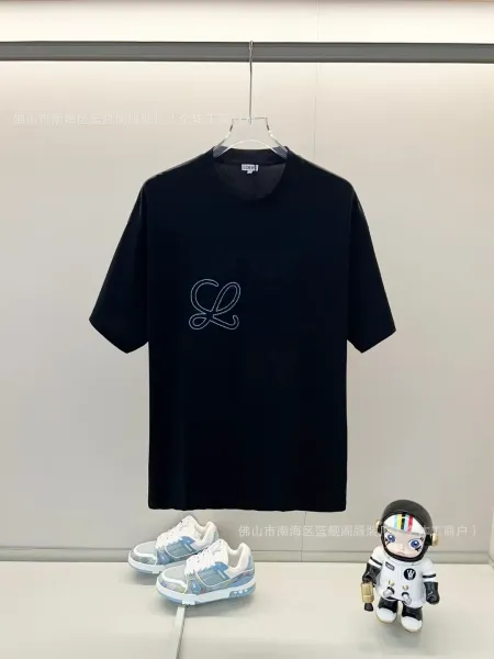 Loewe Anagram Embroidered Black T-Shirt - 1