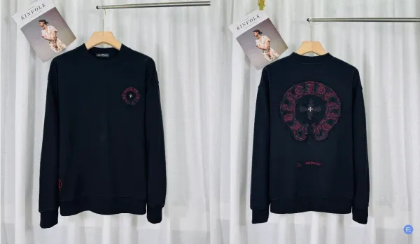 Chrome Hearts x KINFOLK Embroidered Circle Logo Black Crewneck Sweater - 1