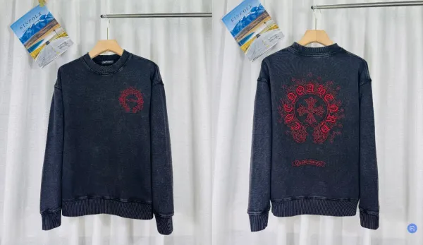 Chrome Hearts x Kinfolk Acid Wash Crewneck Sweatshirt Navy - 1