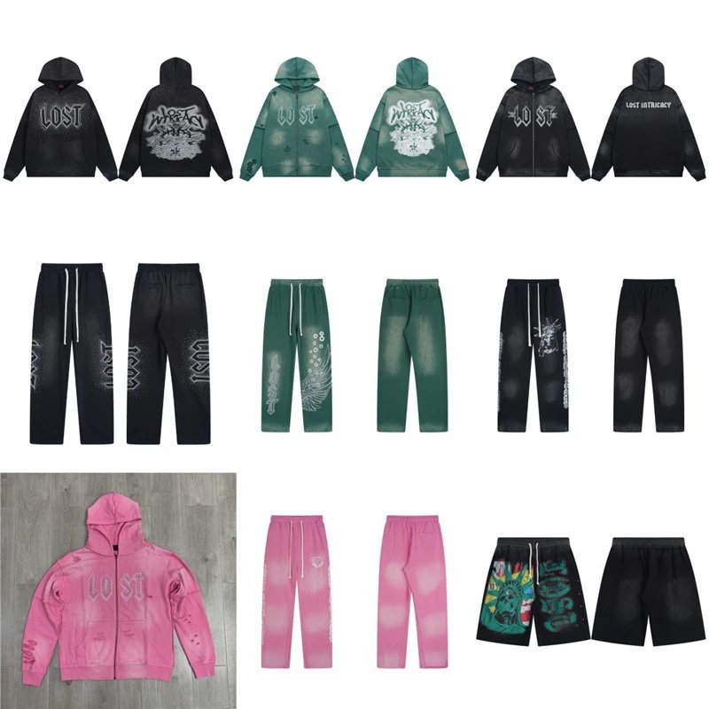 Washed Sweatpants and Hoodie Set