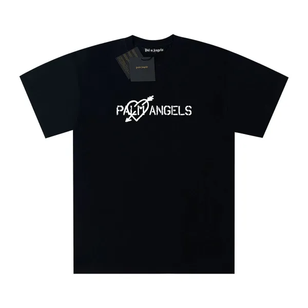 Palm Angels Heart Arrow Logo Black T-Shirt - 1