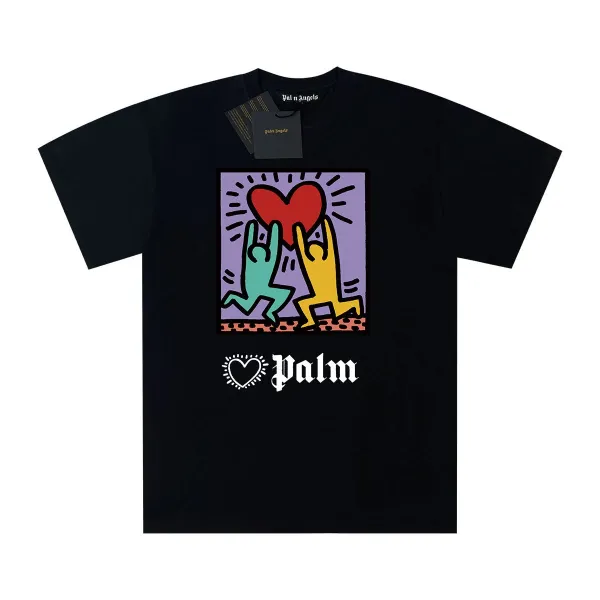 Palm Angels x Keith Haring Heart T-Shirt Black - 1
