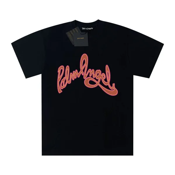 Palm Angels Script Logo Black T-Shirt - 1