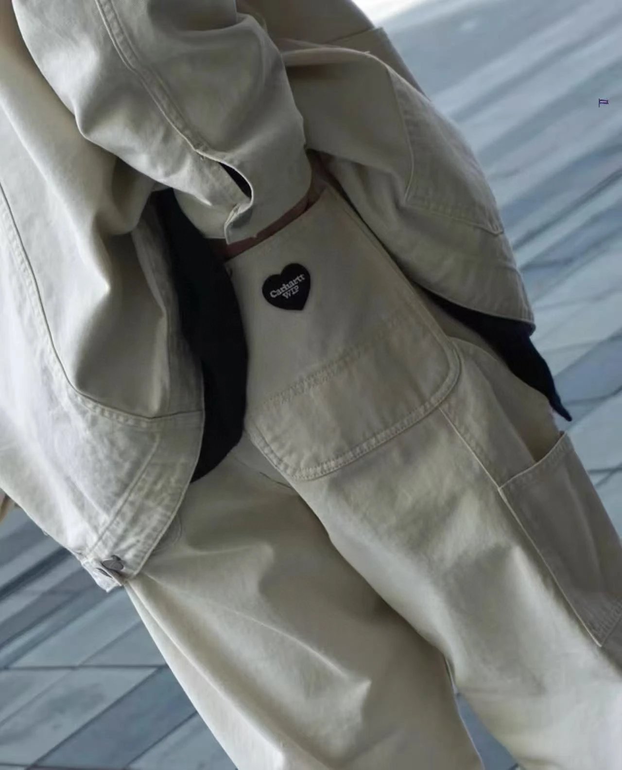 Carhartt WIP x Carhartt Heart Patch Beige Work Pants - 5