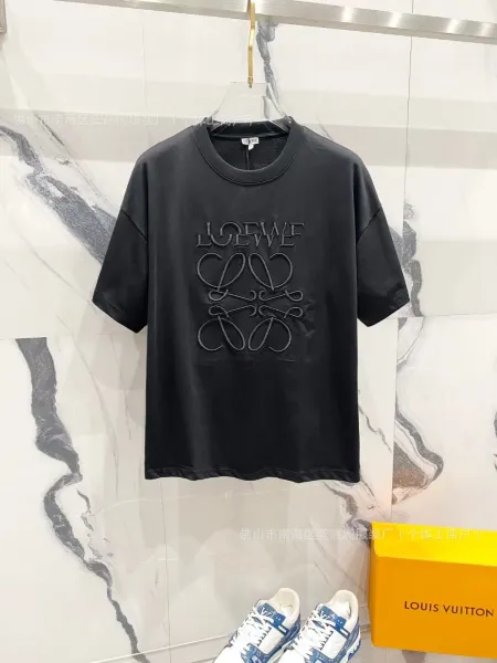Loewe Anagram Embroidered Black T-Shirt - 1