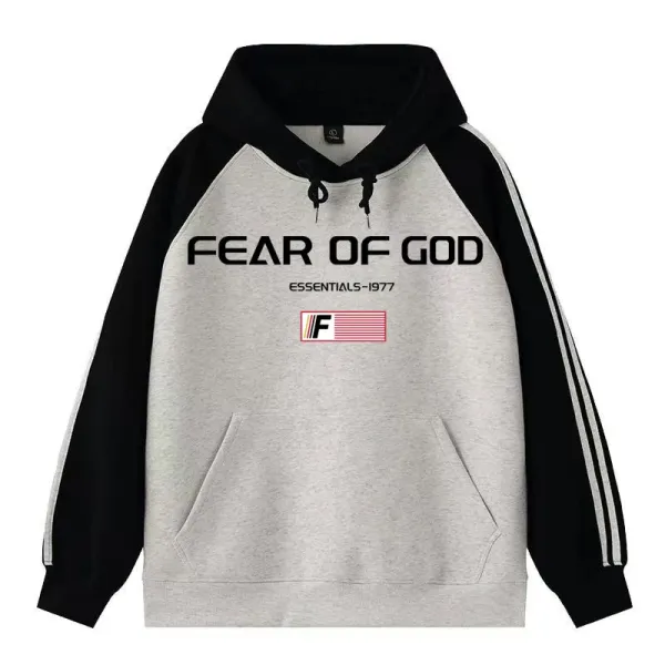 Fear of God Essentials 1977 Raglan Hoodie Gray/Black - 4