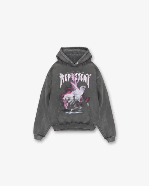 Represent x Take Me Higher Distressed Gray Hoodie - 1
