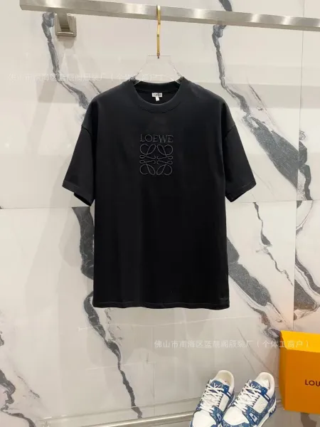 Loewe Anagram Embroidered Black T-Shirt - 1