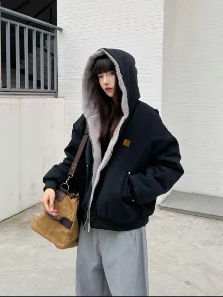 Carhartt WIP Active Jacket Black with Fleece Lining Jacket - 5