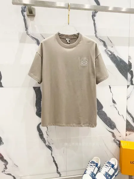 Loewe Anagram Embroidered Beige T-Shirt - 1
