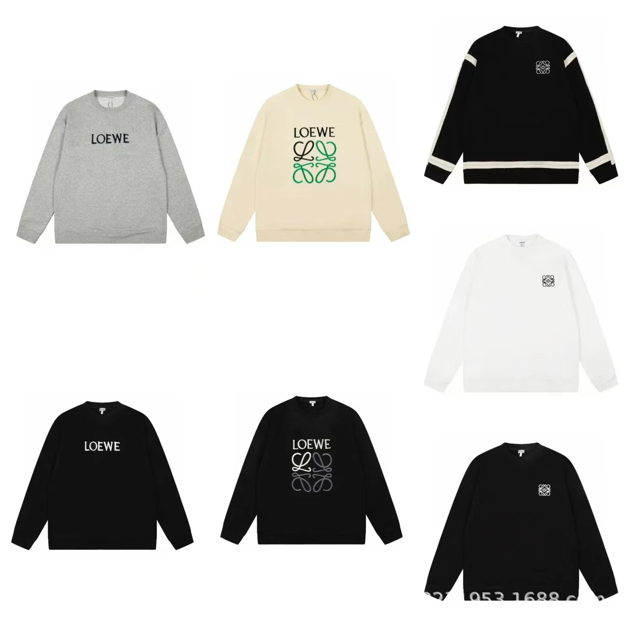 Pure cotton long-sleeved sweatshirt, classic letter embroidery, casual loose and versatile hoodie