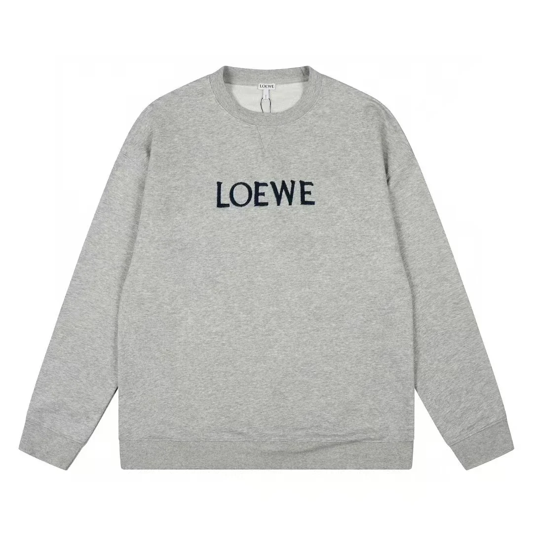Pure cotton long-sleeved sweatshirt, classic letter embroidery, casual loose and versatile hoodie
