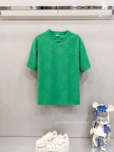 Loewe Anagram Embossed Cotton T-Shirt Green - 1