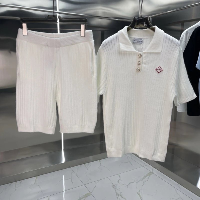 Casa Knit Polo and Skirt Set Pink Diamond Pattern Set - 17