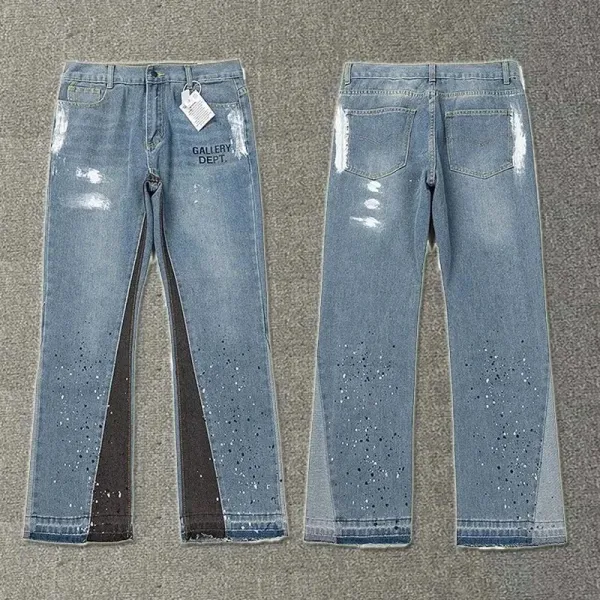 Gallery Dept. Distressed Paint-Splatter Patchwork Jeans - 1