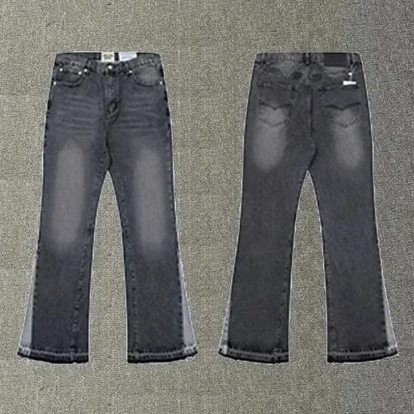 Design Flared Washed Gray Jeans - 1