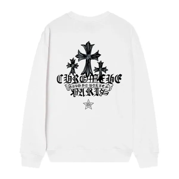 Chrome Hearts Embroidered Cross Motif White Sweatshirt - 10