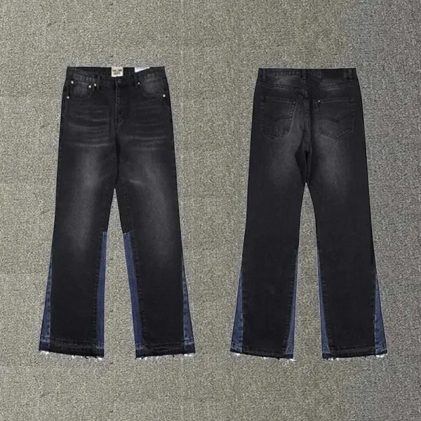 Off-White Distressed Patchwork Black Denim Jeans - 1