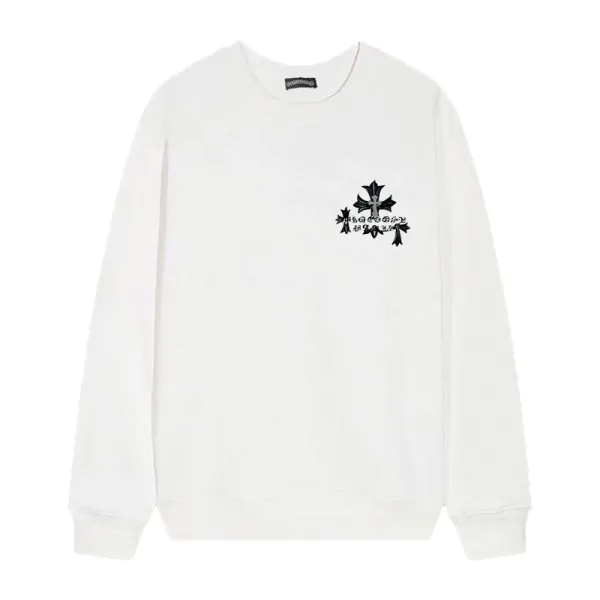 Chrome Hearts Embroidered Cross Motif White Sweatshirt - 9