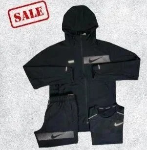 Nike Matching Sets Hooded jacket, T-shirt and shorts three-piece set — NIKE (Shorts-Style Three-Piece Set)-L284