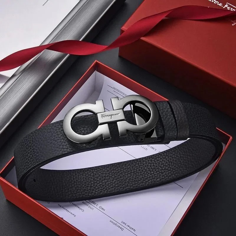 High quality flat lychee pattern gun buckle [gift box set - can be shortened]
