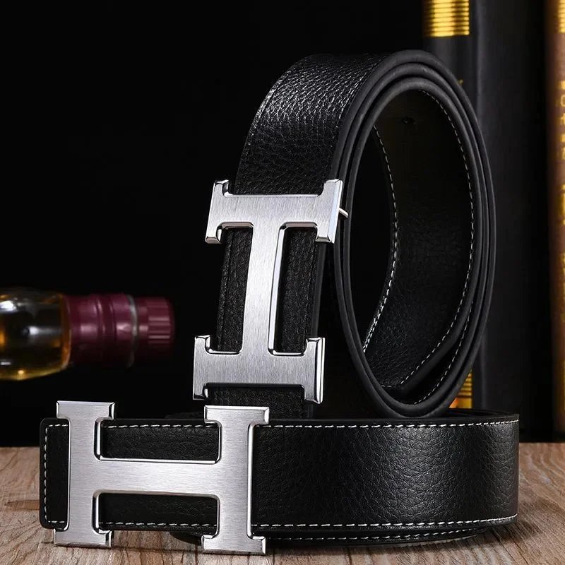 H black belt with silver buckle gift box at the counter