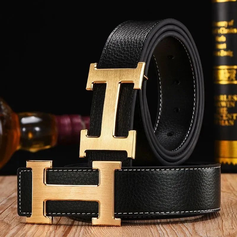 H black belt with gold buckle gift box at the counter