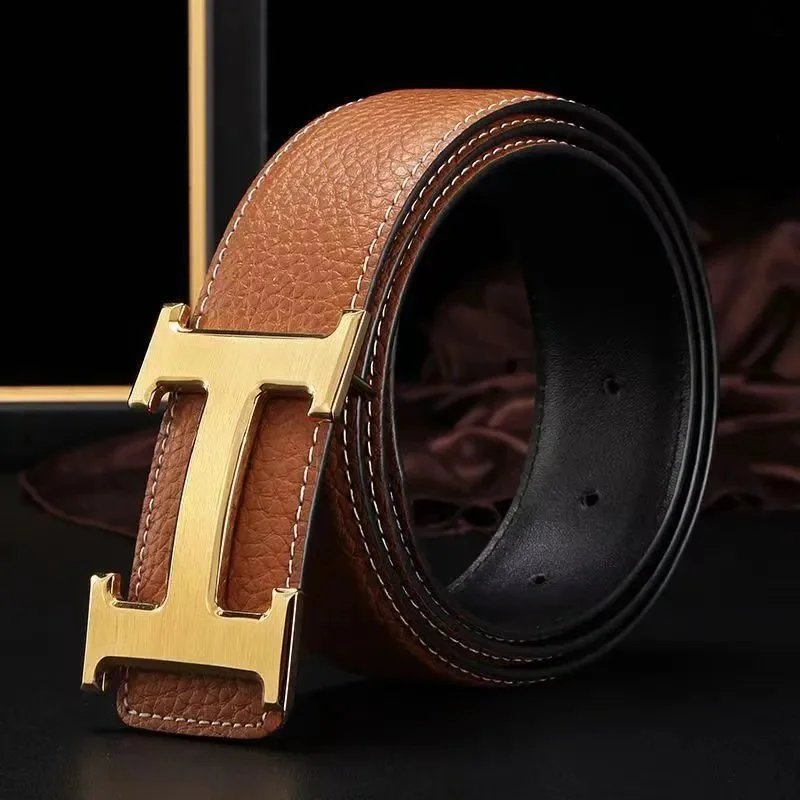 H earth yellow belt with gold buckle gift box at the counter