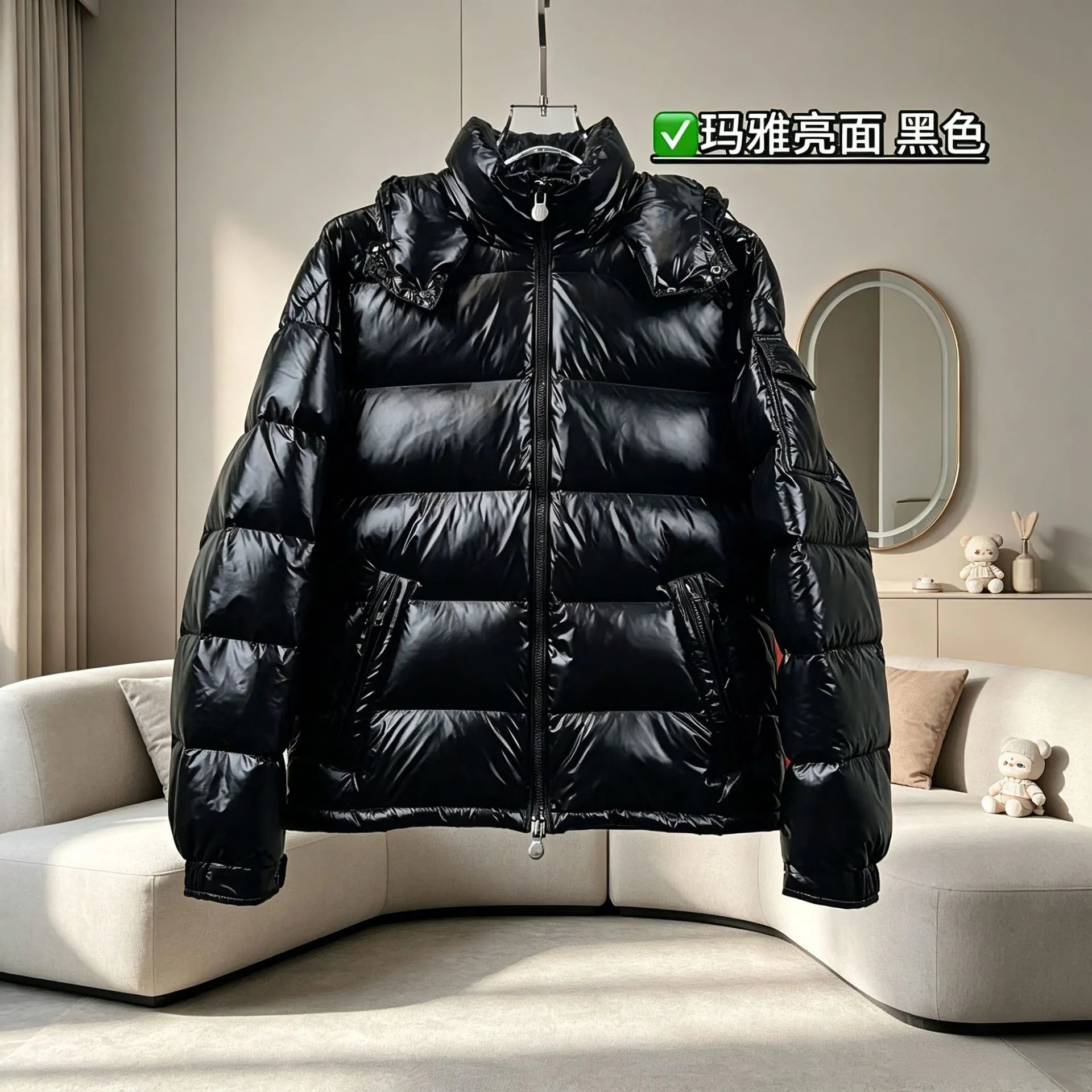 Cross border high-end Maya Down Jacket glossy Maya down jacket for both men and women Maya Breadwet