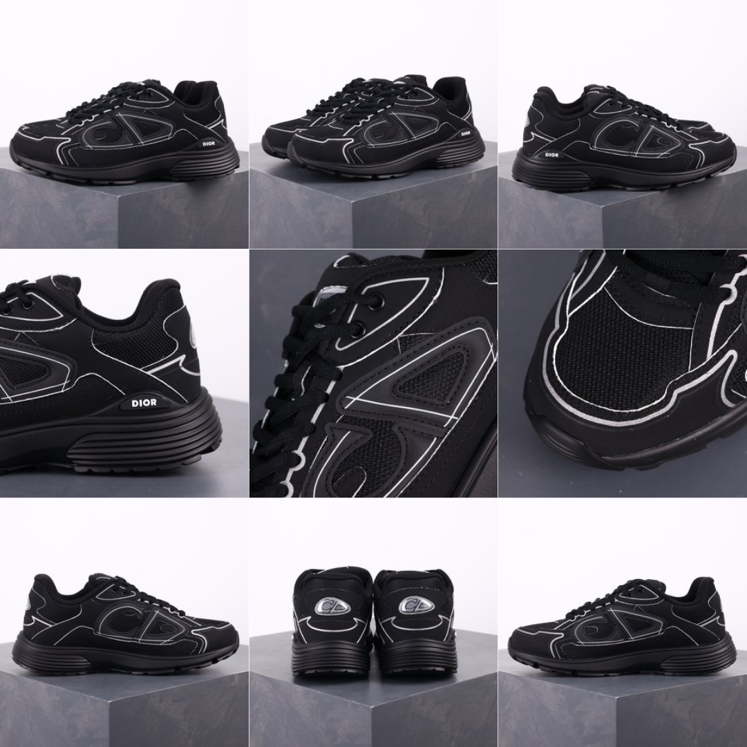 Corteiz Franchise Black/White Chunky Sneakers - 7