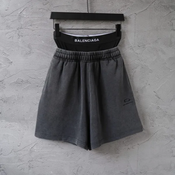 Balenciaga Logo Waistband Shorts Gray - 1