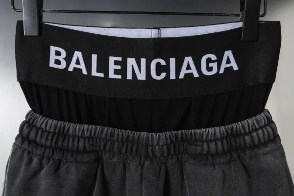 Balenciaga Logo Waistband Shorts Gray - 7