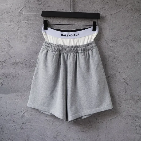 Balenciaga Logo Waistband Shorts Gray - 41