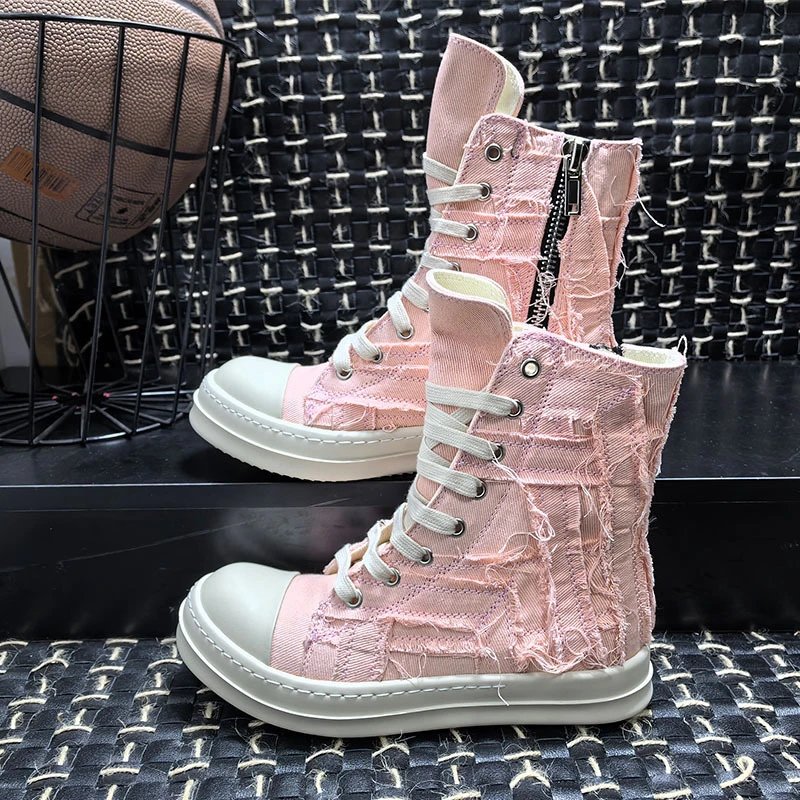 Casual milk scented high top canvas shoes, versatile board shoes, unisex breathable distressed beggar shoes