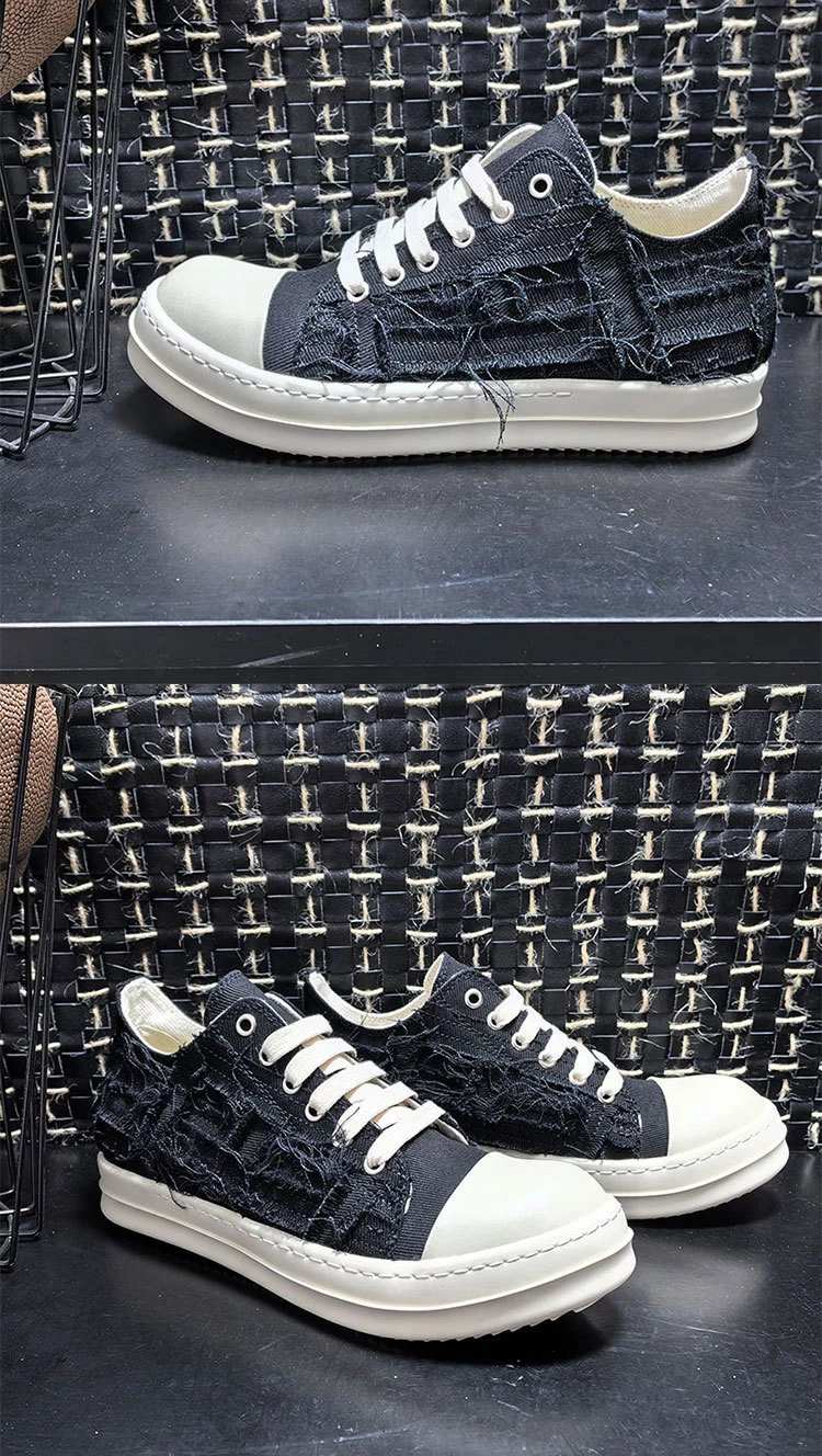 Rick Owens DRKSHDW Deconstructed Canvas Boots Beige - 7