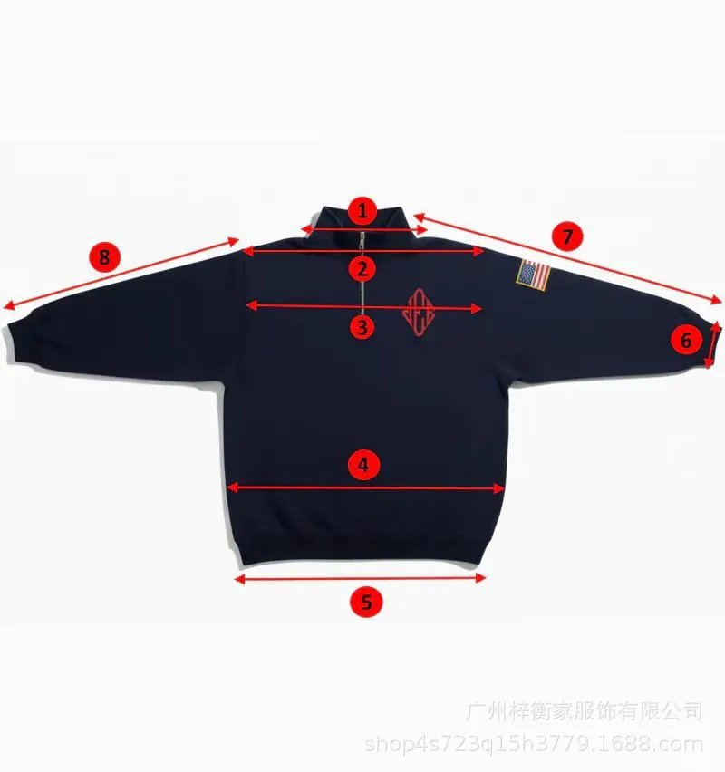 Design Navy Fleece Jacket with USA Flag Patch Outerwear.jacket - 10