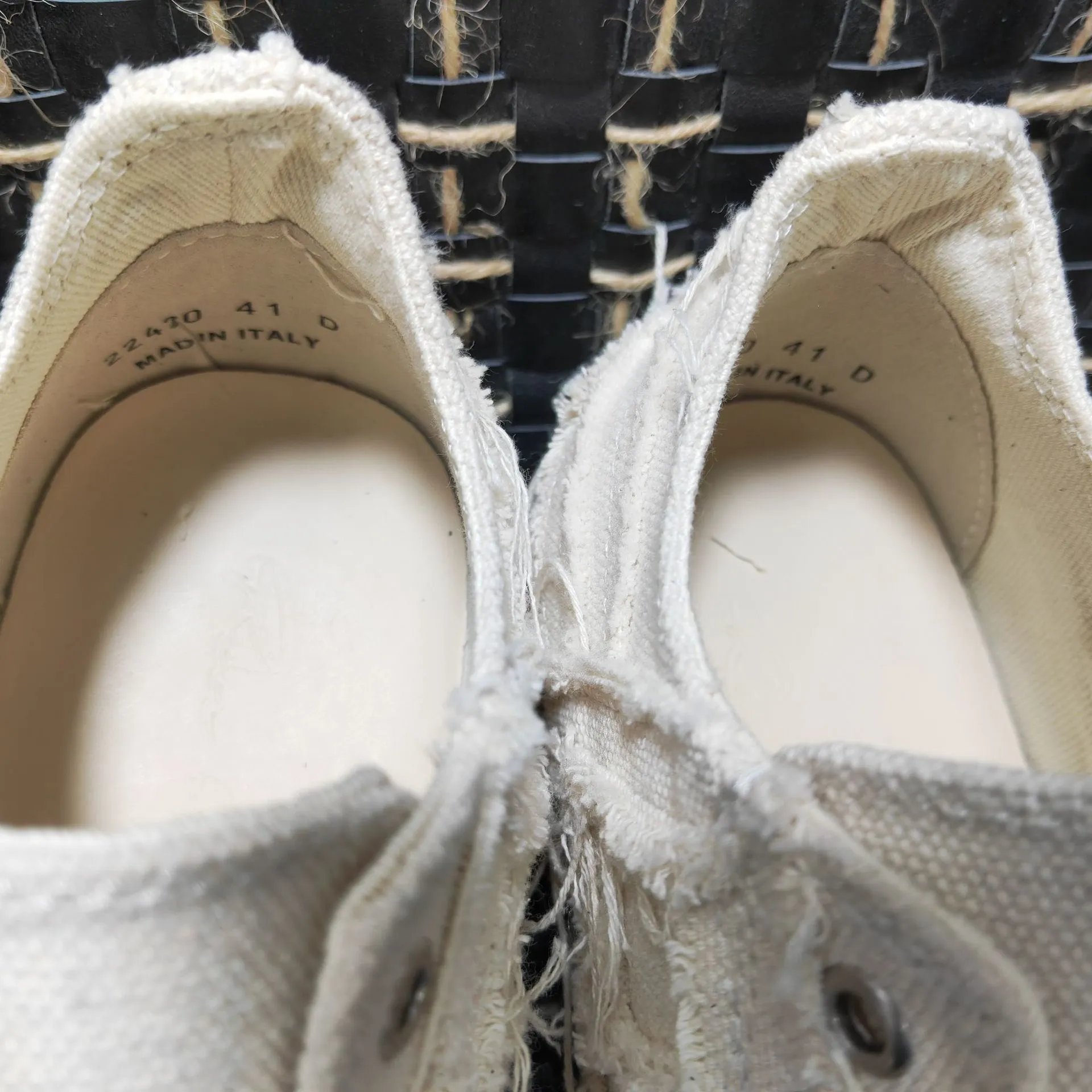 Rick Owens DRKSHDW Deconstructed Canvas Boots Beige - 35