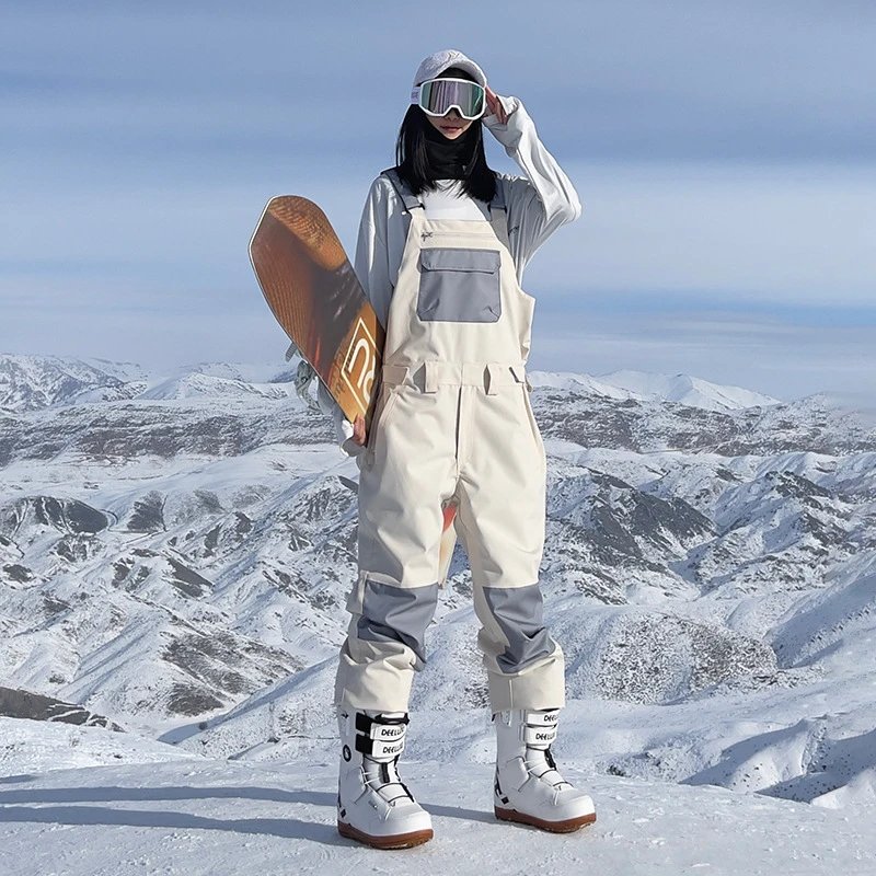 雪怡派单板背带滑雪裤防风防水撞色滑雪服连体男女户外滑雪装备 - 139504