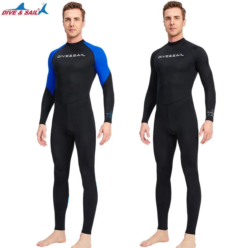 DIVE&SAIL潜水服男连体薄款潜水衣浮潜冲浪长袖防晒水母速干泳衣 - 137462