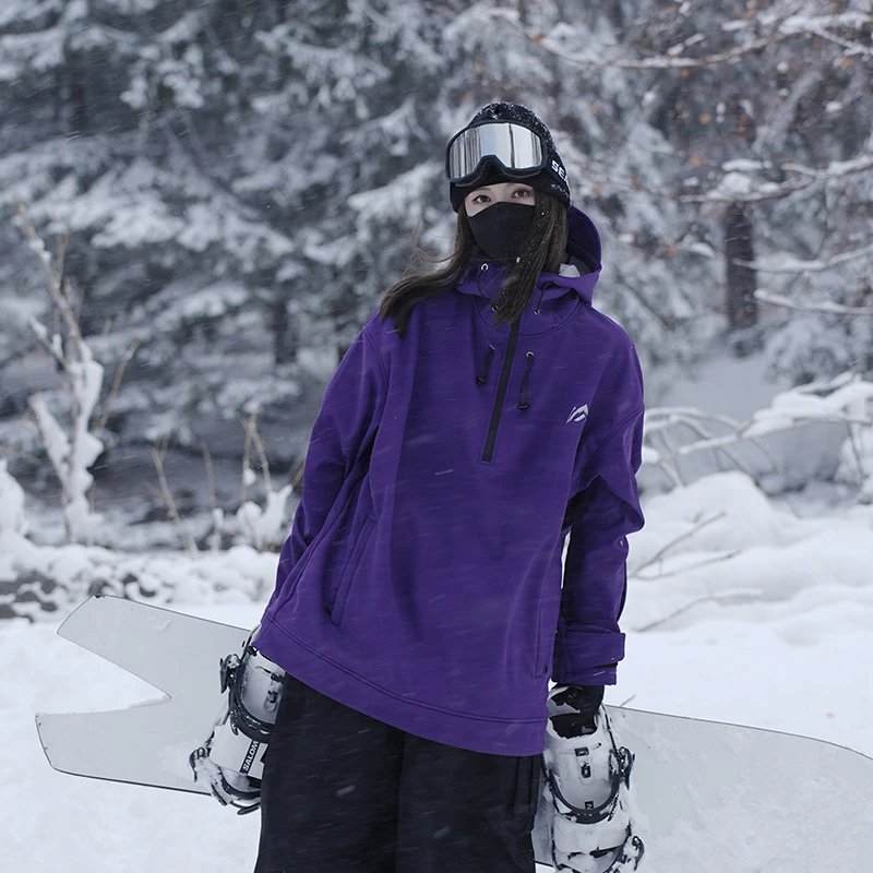 单板滑雪服女冬季卫衣连帽男全压胶户外专业防水双板新款上衣潮 - 137814
