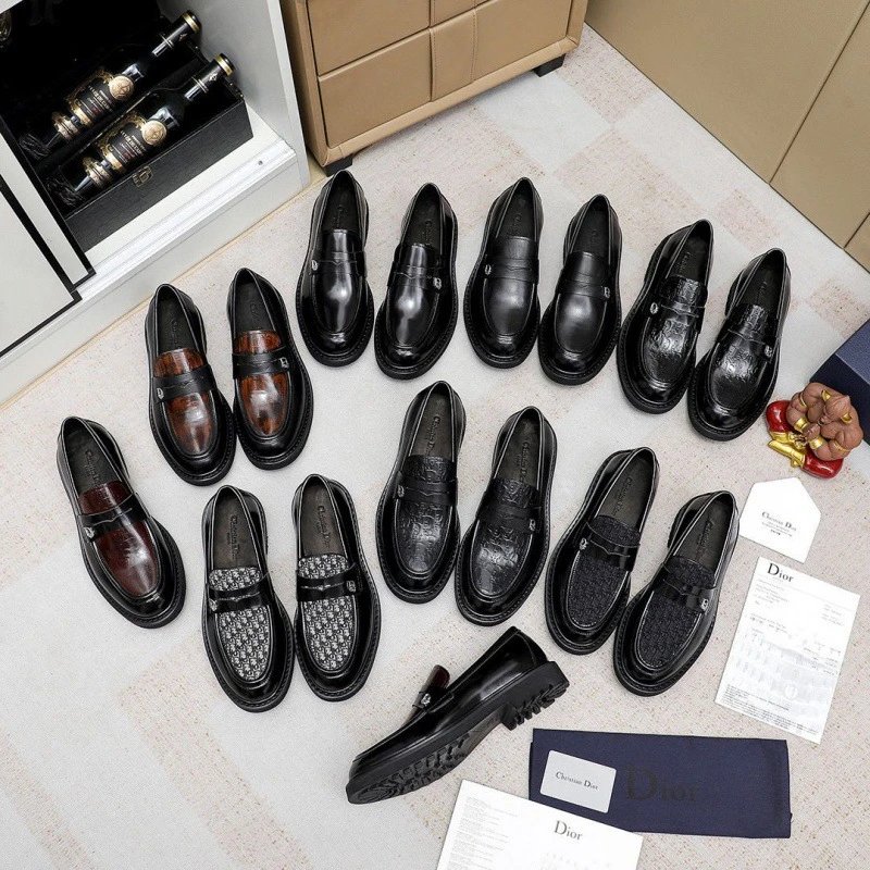 欧洲站休闲皮鞋夏季透气乐福鞋英伦商务正装懒人一脚蹬厚底男鞋潮 - 138986