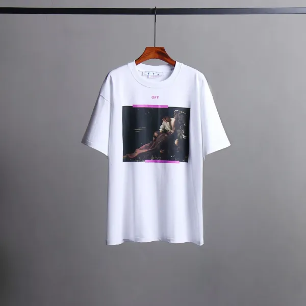 Off-White Diagonal Stripe Graphic White T-Shirt - 39