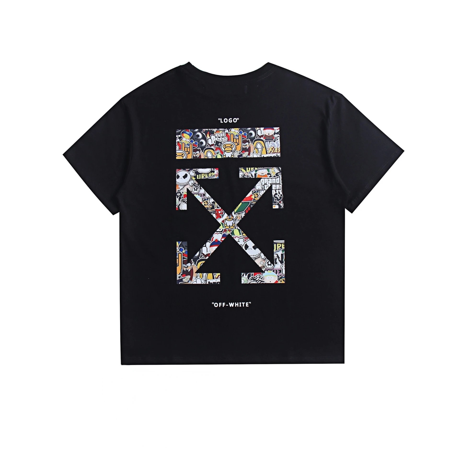 Off-White x Sticker Collage Arrow Logo Black T-Shirt