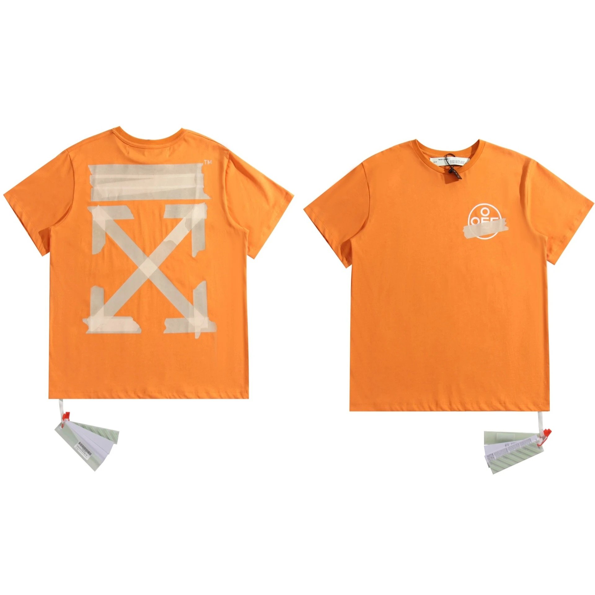 Off-White Industrial Tape Arrow Orange T-Shirt - 1