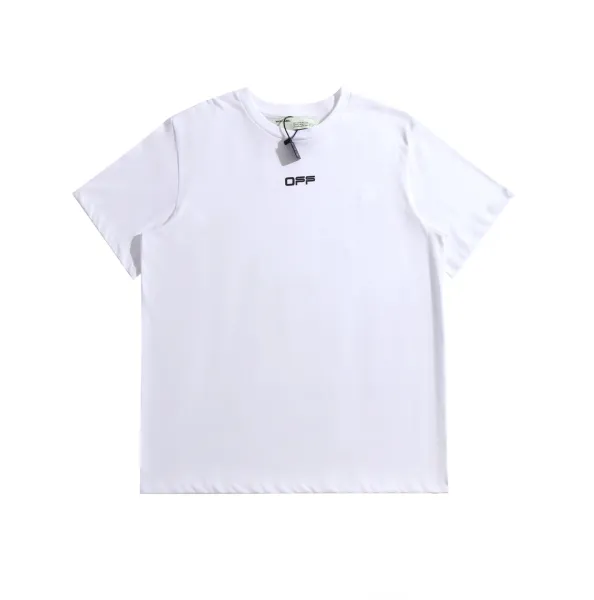 Off-White Diagonal Stripe Graphic White T-Shirt - 8
