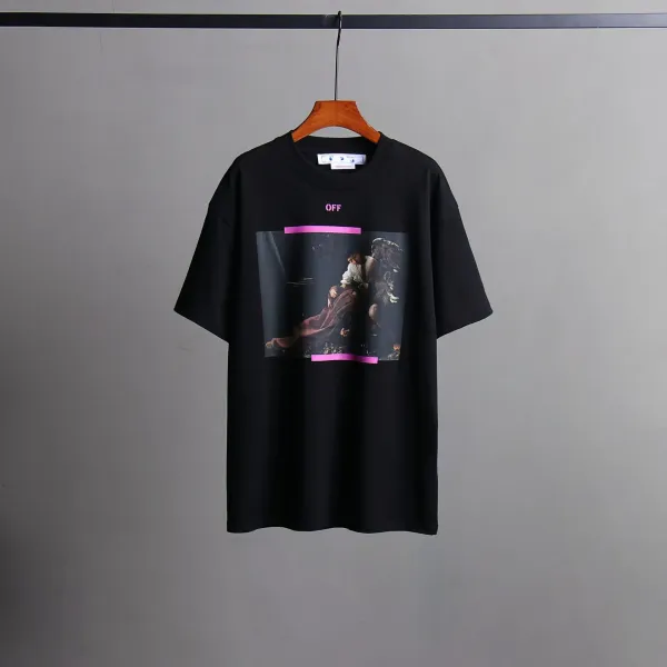 Off-White Diagonal Stripe Graphic White T-Shirt - 40