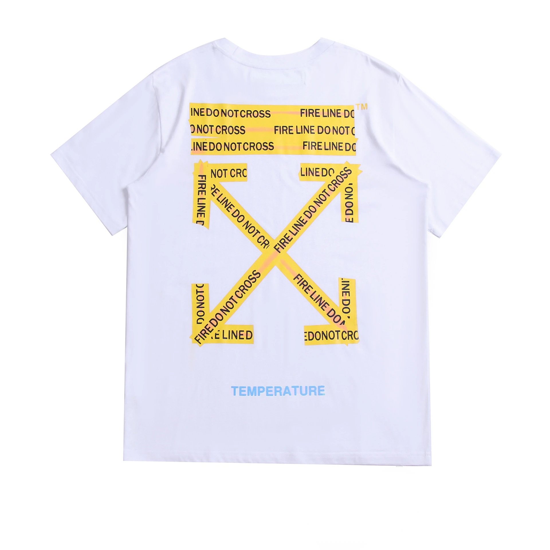 Off-White Fire Line Tape T-Shirt White