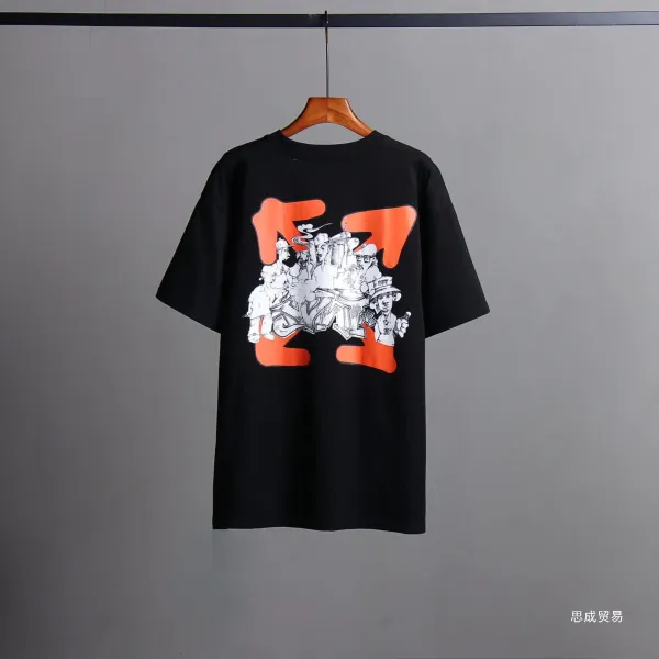 Off-White Diagonal Stripe Graphic White T-Shirt - 30