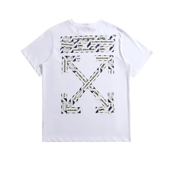 Off-White Diagonal Stripe Graphic White T-Shirt - 9