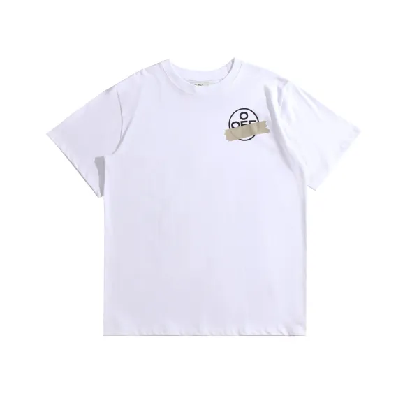 Off-White Diagonal Stripe Graphic White T-Shirt - 33